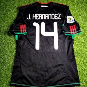 Chicharito Mexico 2010 WORLD CUP Away Black Soccer Jersey Shirt M SKU# P41397